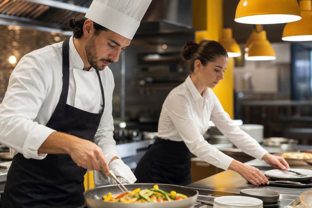 Prevención de Riesgos Laborales en Hostelería: Cocina y Camareros.