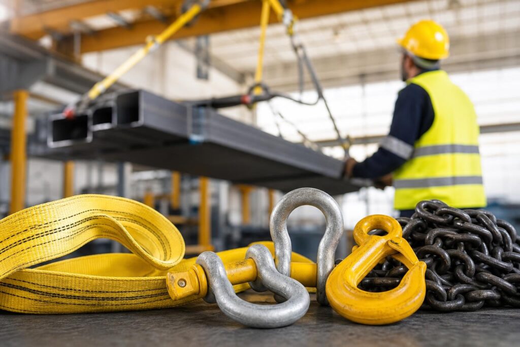 Seguridad en el Uso de Accesorios de Elevación de Cargas (eslingas, cadenas, grilletes)